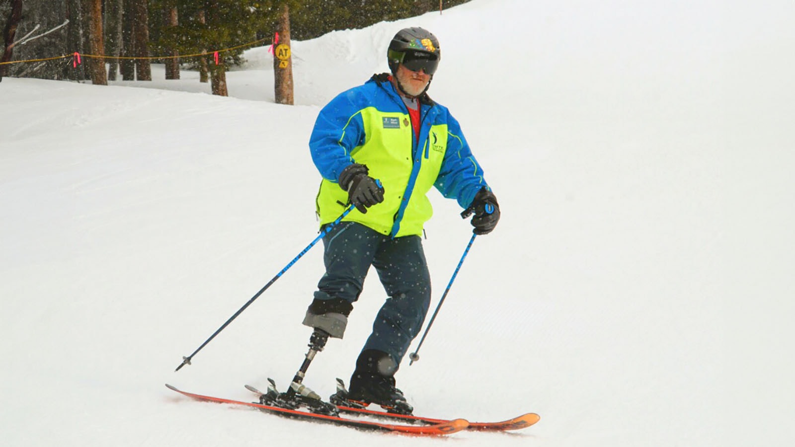 Ski Instructor Karl Milner lost a leg during while fighting in the military. Now he and Eric teach first-time skiers at Antelope Butte.