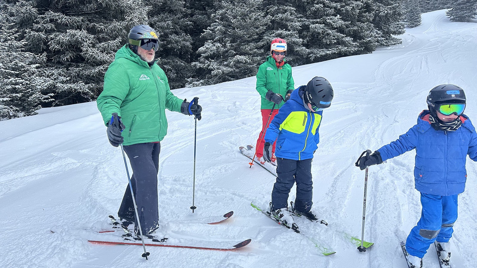 Ski Instructor Karl Milner lost a leg during while fighting in the military. Now he and Eric teach first-time skiers at Antelope Butte.