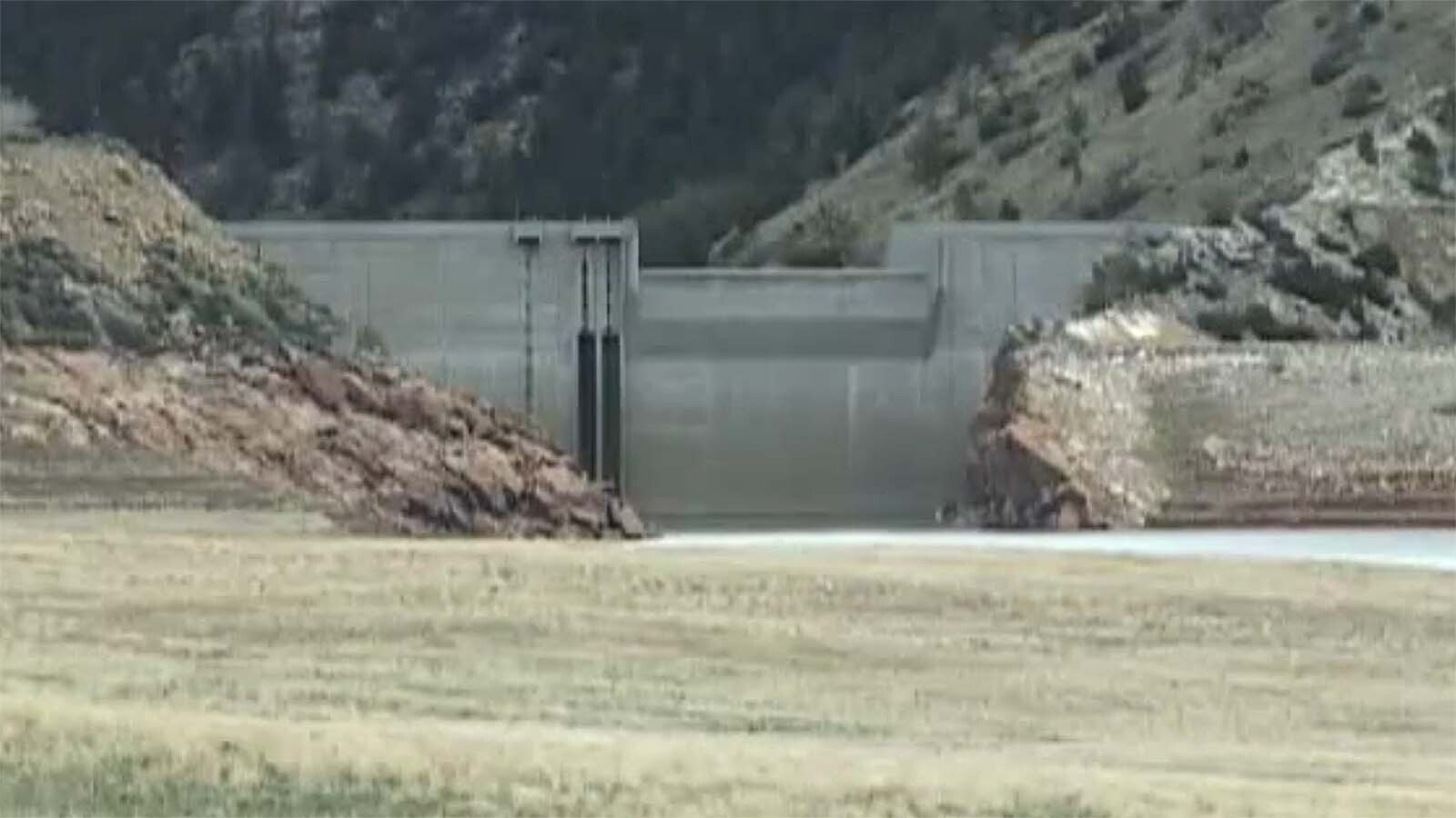 Anchor Dam in Hot Springs County, Wyoming, is technically still considered "under construction" for decades. It was never fully completed because the basin it was designed to fill doesn't hold water.