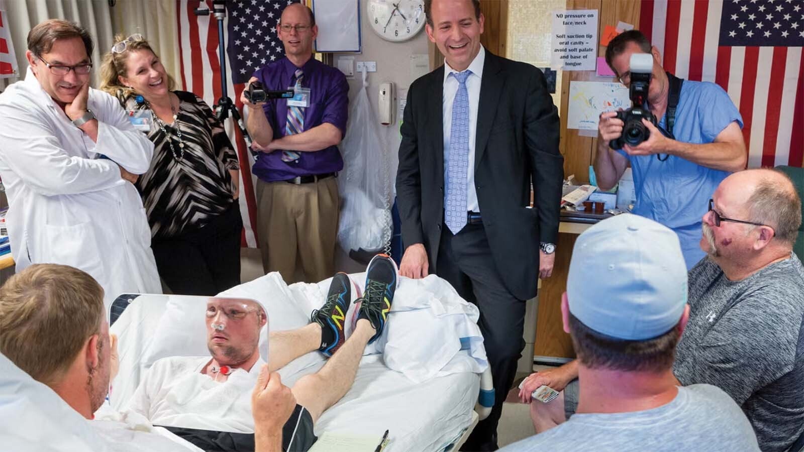 Dr. Mardini’s, his team and the life-changing aftermath of Sandness’ face transplant surgery. During his stay at Mayo, Sandness said security personnel protected him from unwanted media attention.