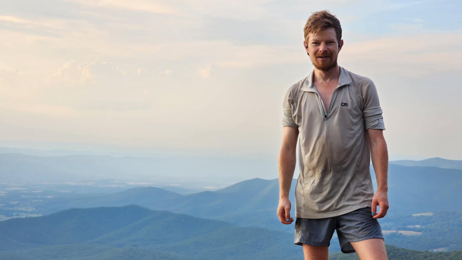 Jordan Thorn stands at the Tinker Cliffs in Virginia.