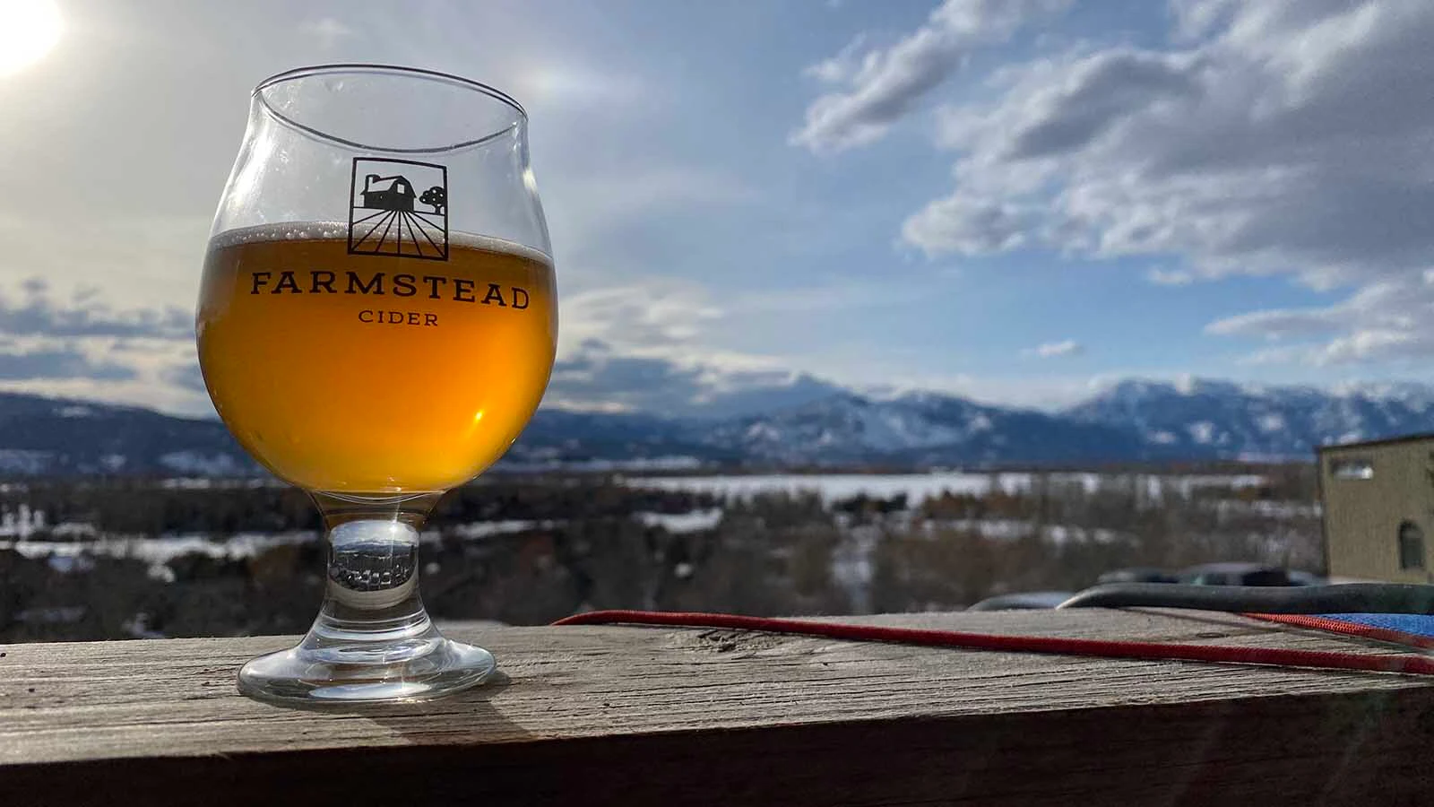 A glass of Farmstead Cider.