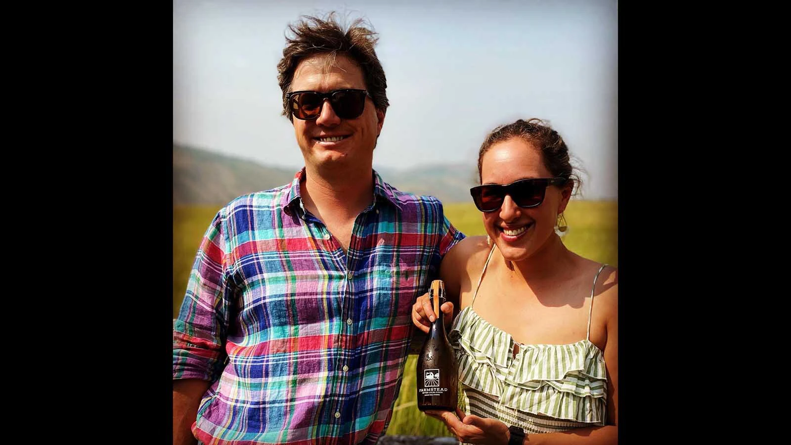 Orion Bellorado with his wife Heidi with Farmstand Cider.