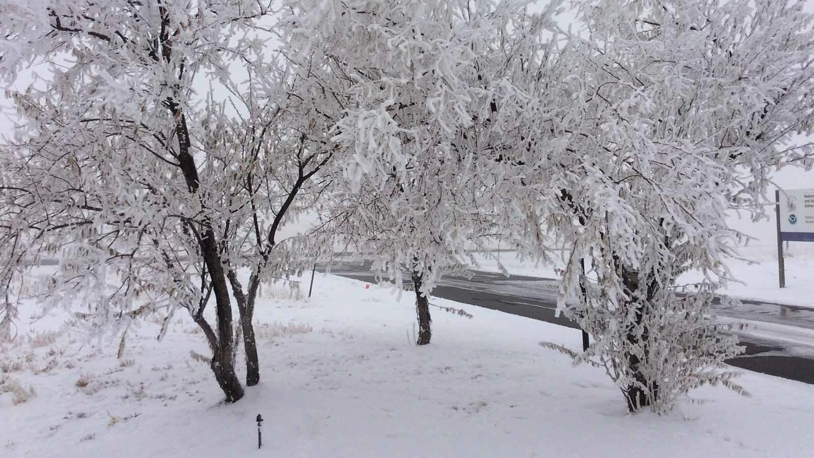The scene outside the National Weather Service office in Riverton, Wyoming, this past weekend.