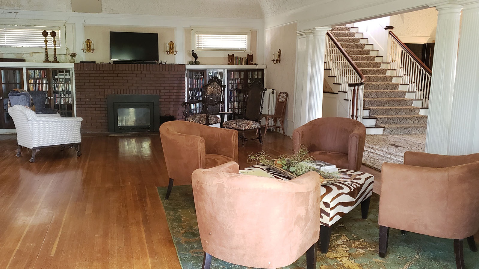 The spacious living room at the Arapaho Ranch.