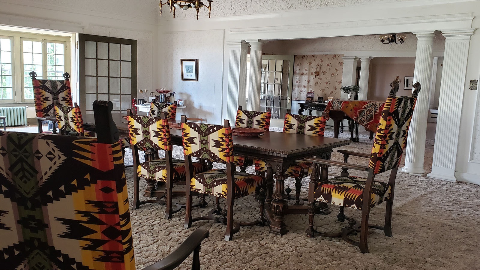 The ranch's original dining room table and chairs.