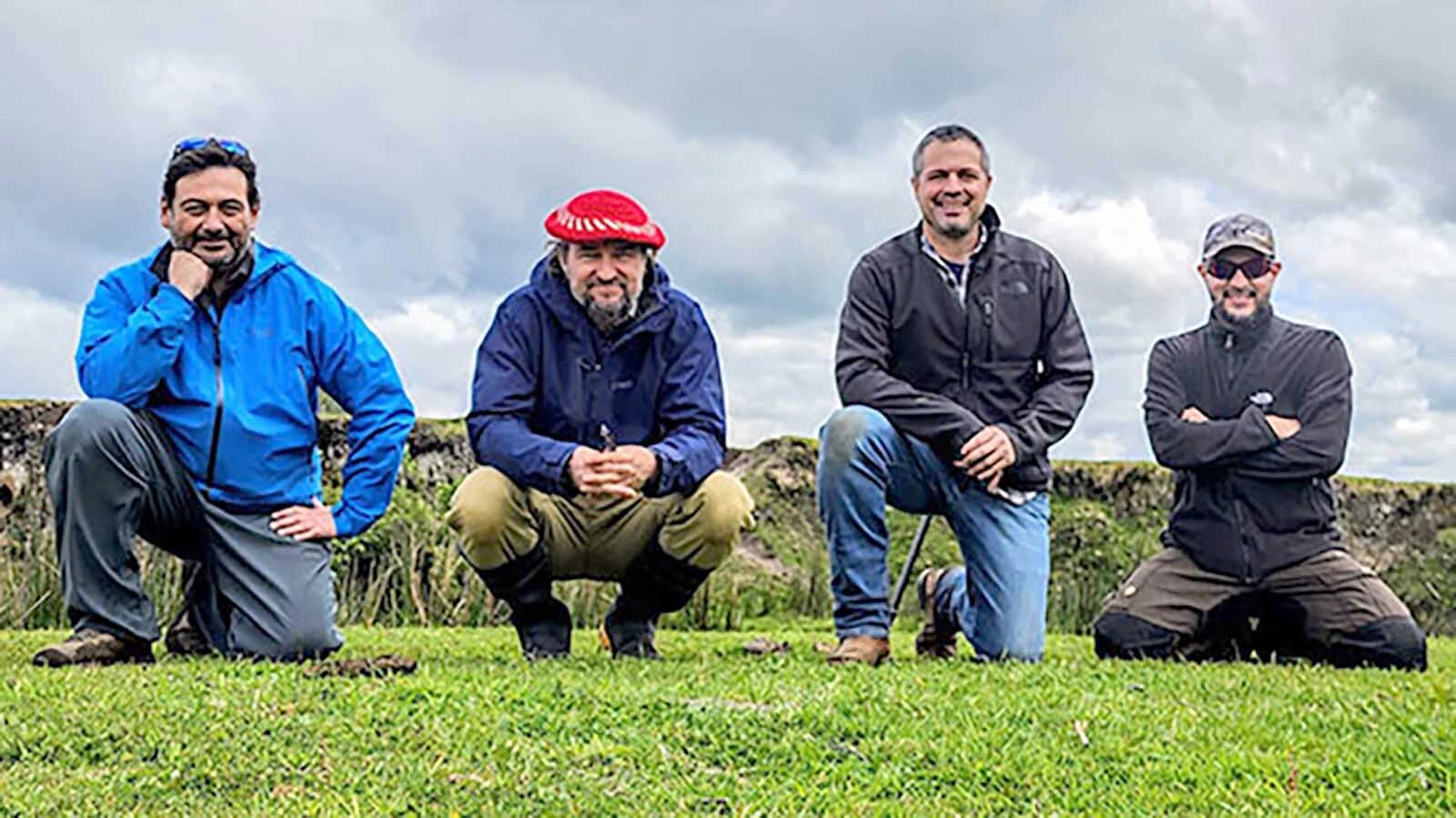 From left, researchers Claudio Latorre, Juan-Luis García, Todd Surovell and César Méndez conducted the study that found the famous Monte Verde archaeological site in southern Chile is much younger than initially believed.