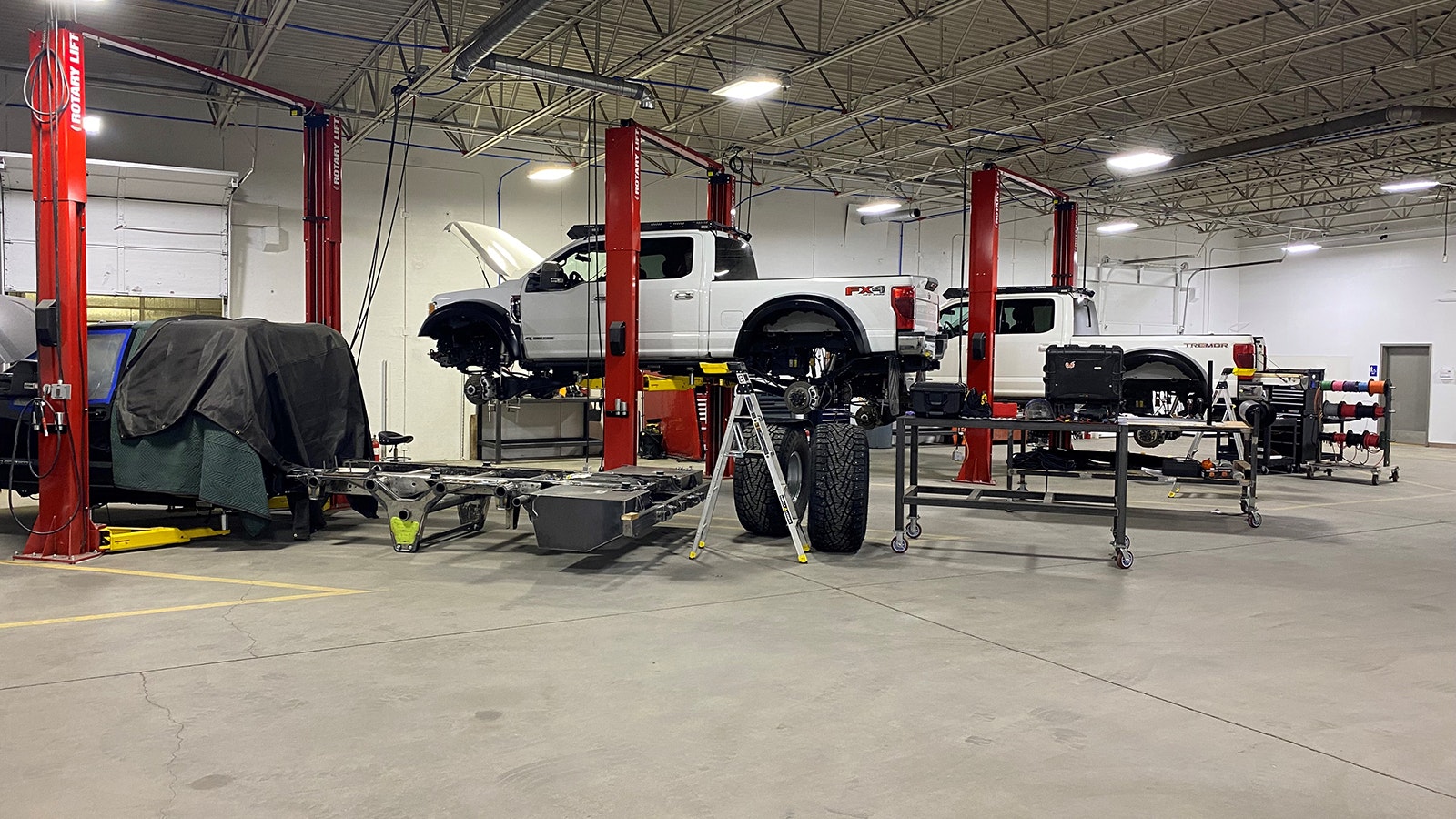 The Arctic Trucks North America shop in Cheyenne customizes trucks for extreme driving over snow and ice.