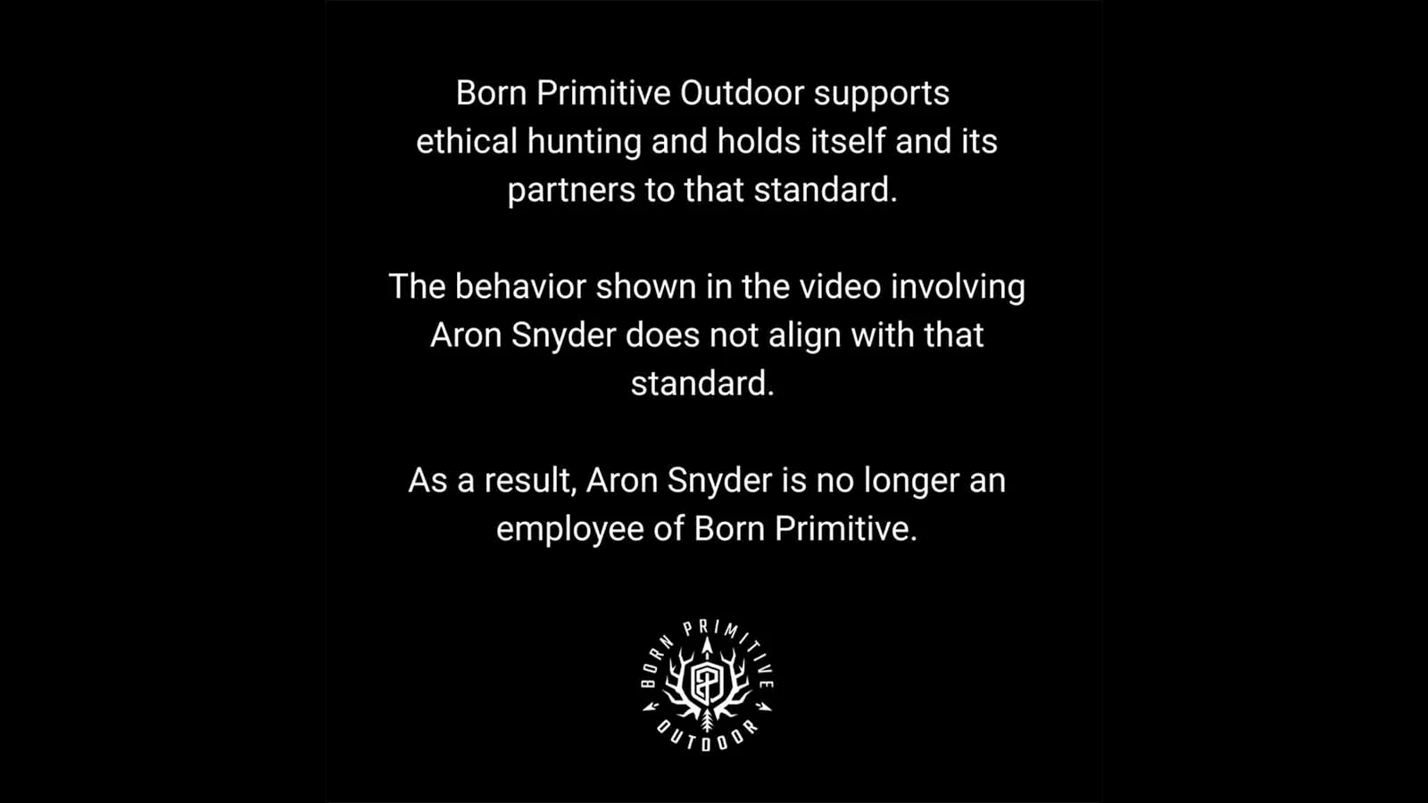 Aron Snyder Born Primative statement 6 15 26