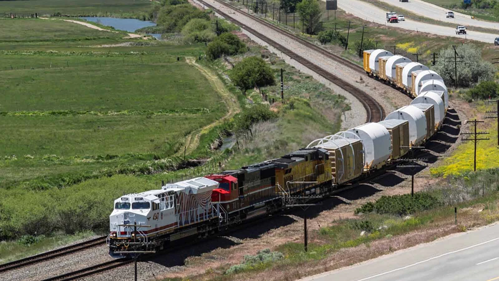 The first job for Union Pacific’s new Trump-themed locomotive No. 4547 was carrying parts of the Artemis III rocket. It rolled through Wyoming without much notice last week.