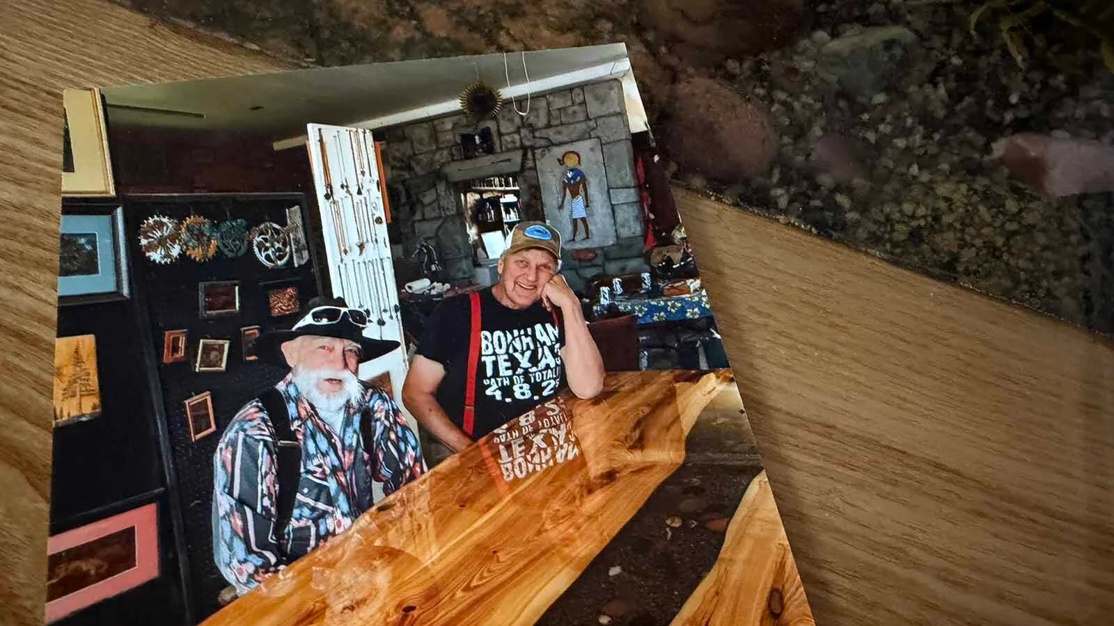 Terry Shryack and Calvin "Cal" Fulfer teamed up to build a 600-pound table from the wood of an old ash tree that Shryack's wife rescued from the Washakie County Courthouse in Worland. Shryack is a talented woodsmith while Fulfer is a visual artist. The result was a beautiful tribute to a tree they said was cut down in its prime.