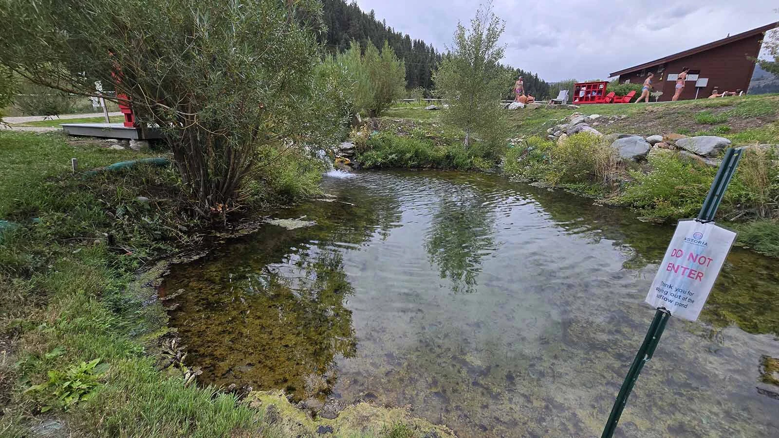A mineral hot springs pool called the Willow Pond at Astoria Hot Spring Park in Jackson Hole.