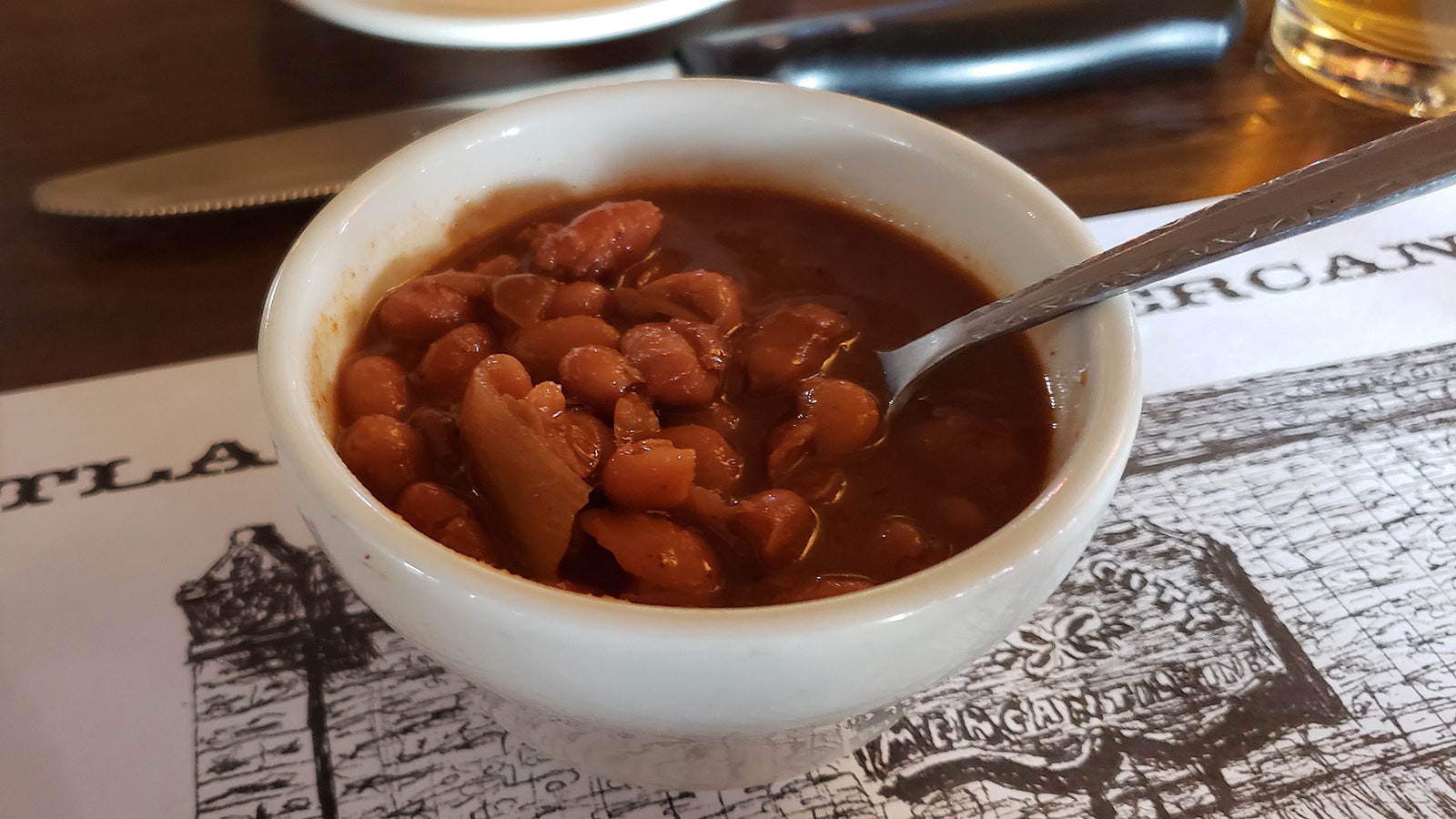 The famous "secret recipe" Cowboy Beans have a slightly sweet taste with a bit of smoke and heat.