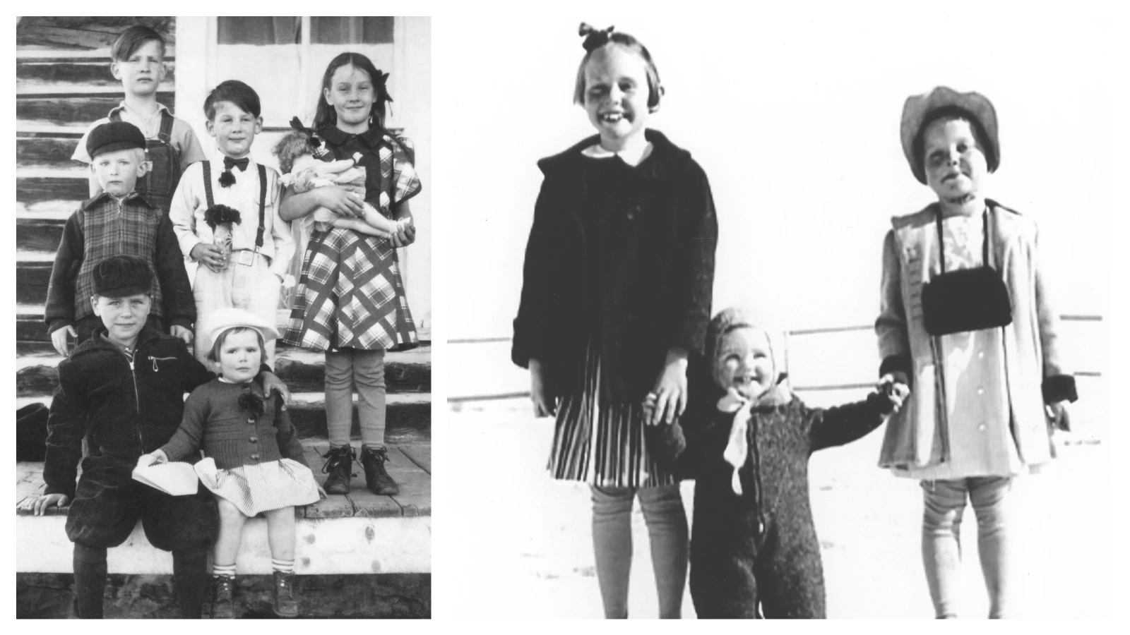 Atlantic City was a Wyoming gold rush boom town that drew fortune-seekers from all over. Deadly winters and dangerous work made for a tough life that raised generations of even tougher kids — a legacy that still defines the town. Right, Barbara, Marilyn and Anne Carpenter in a photo courtestsy of the Anne Facinelli Collection. Left, Gordon, Jimmy and Marge Tweed, and Buddy Carpenter, Frank (last name unknown) and Beverly Darlington in a photo from Dorothy Darlington.