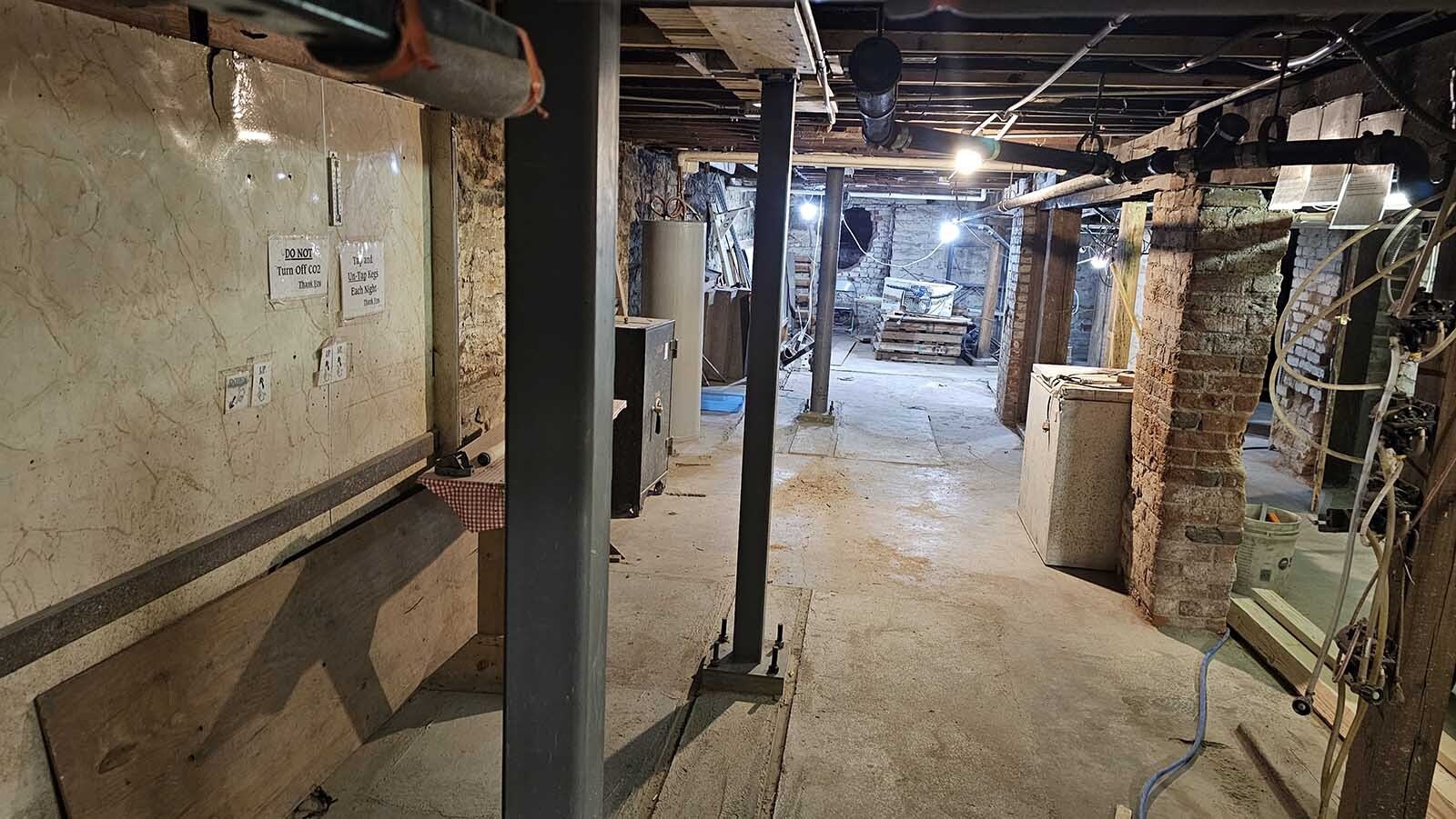 New concrete footers were poured and steel beams inserted into them that run from the basement, shown here, to the third floor.