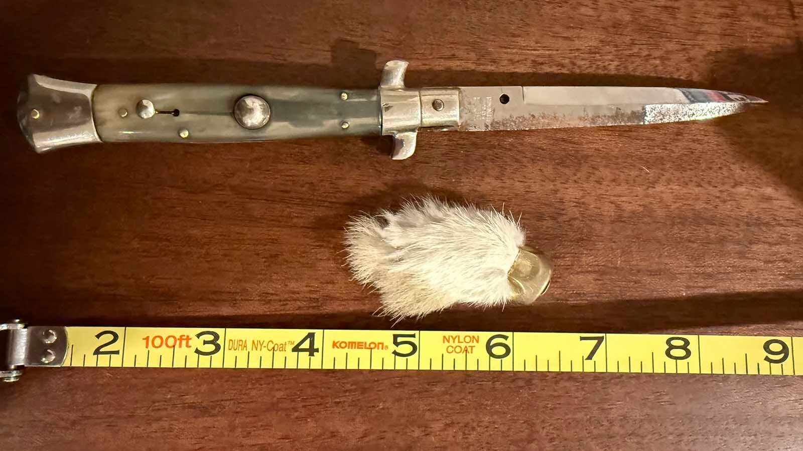 A lucky rabbit's foot and an Italian stiletto knife dating back to around the 1950s were among items found hiding in various nooks and crannies of the Atlas.