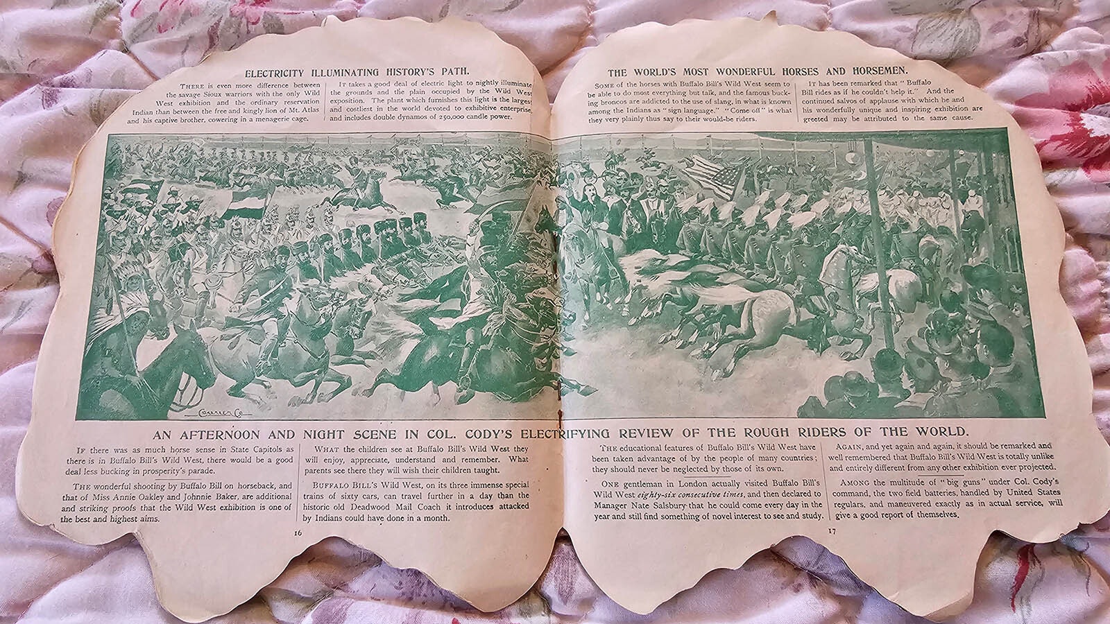 The center spread of the Buffalo Bill Cody Wild West Show program from 1898.