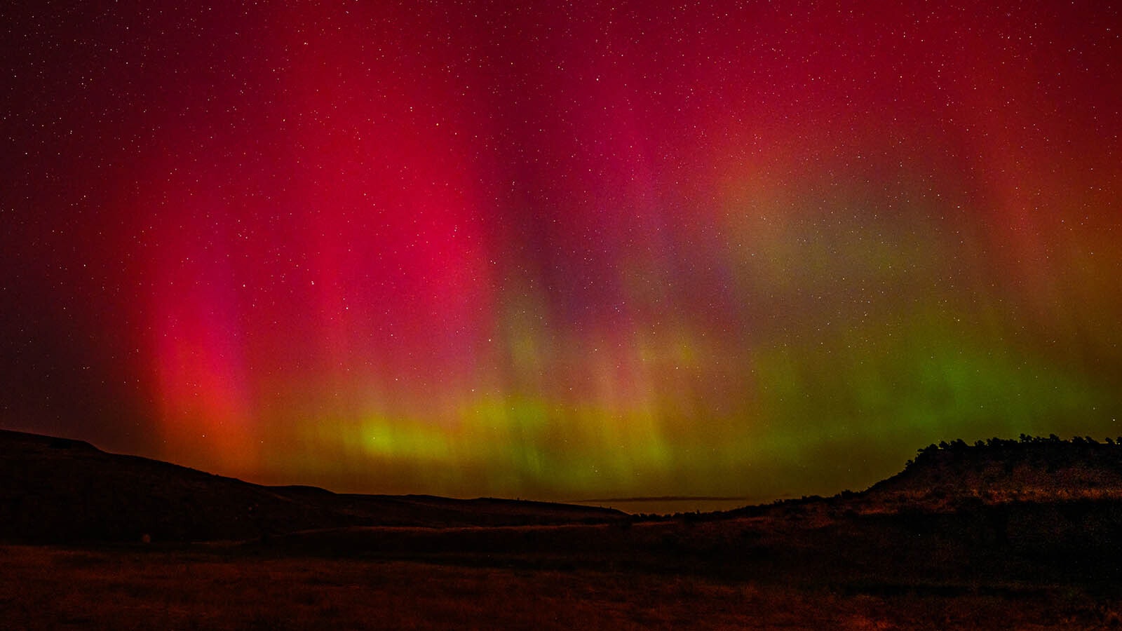 Gary Anderson shared this spectacular image of the aurora visible over Wyoming early Monday.