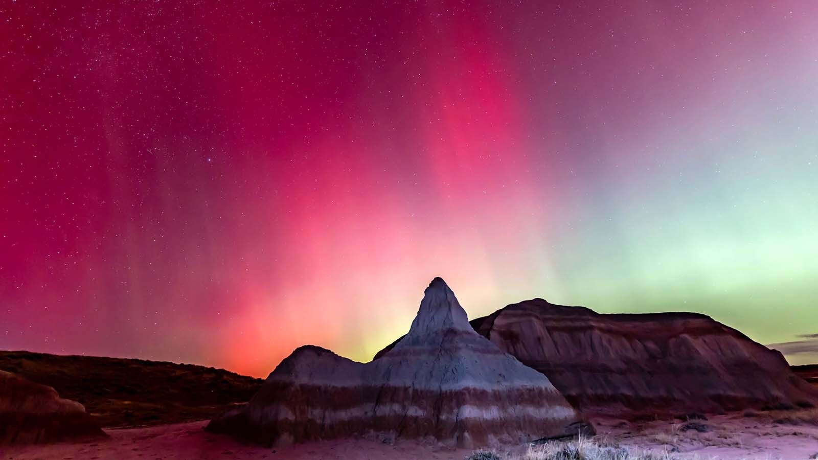 A night of intensely colorful auroras put on a show over Wyoming and much of the Northern Hemisphere Tuesday night. They were so powerful that even photographers with decades of experience capturing auroras say they were the “best ever” seen in Wyoming.