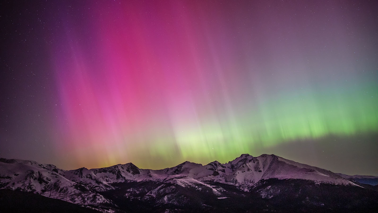 A scene of the northern lights in Rocky Mountain National Park taken last Friday.