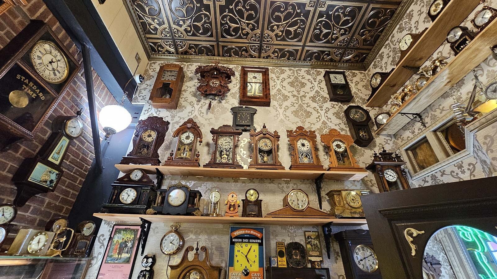 More clocks have been added to the wall inside one of the many shops inside the Frontier Auto Museum in Gillette.