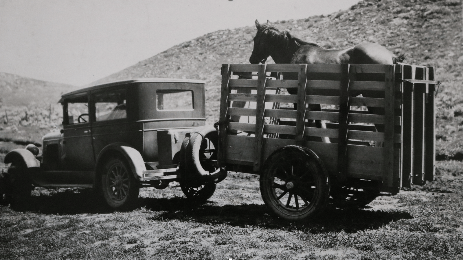 The first horse trailer on B.B. Brooks’ ranches.