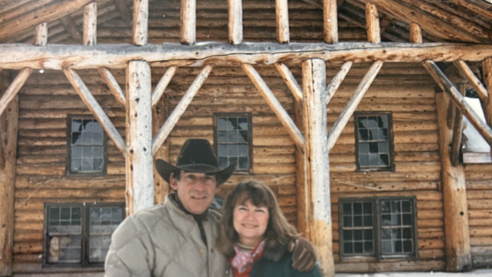 Dick and Barbara Calrsberg in front of Brooks Lake Lodge in 1988. The bought the property the year before and spent years restoring and expanding the historic Wyoming destination.