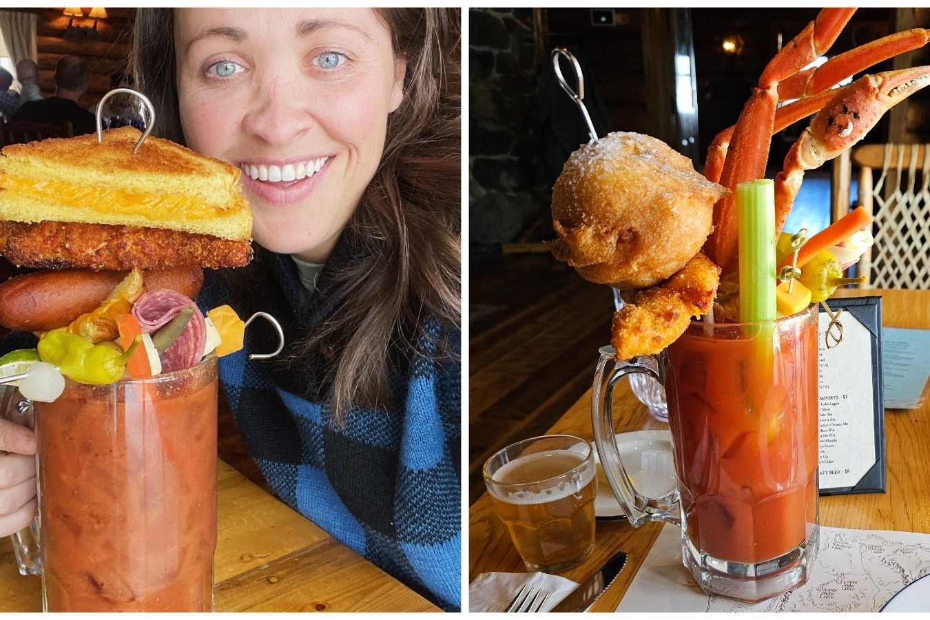 Whether it's with a seafood theme of crab legs or comfort food like a corn dog and grilled cheese, the Brooks Lake Lodge bloody mary is memorable.