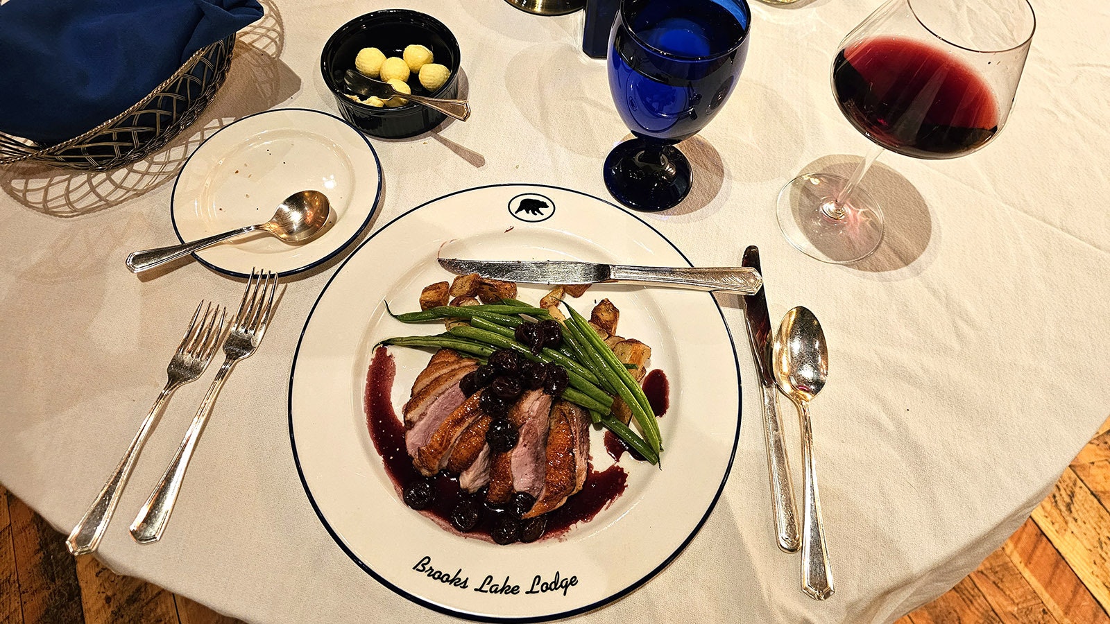 The duck has become chef Whitney Hall's favorite dish to make for Brooks Lake Lodge guests. It is absolutely delicious.