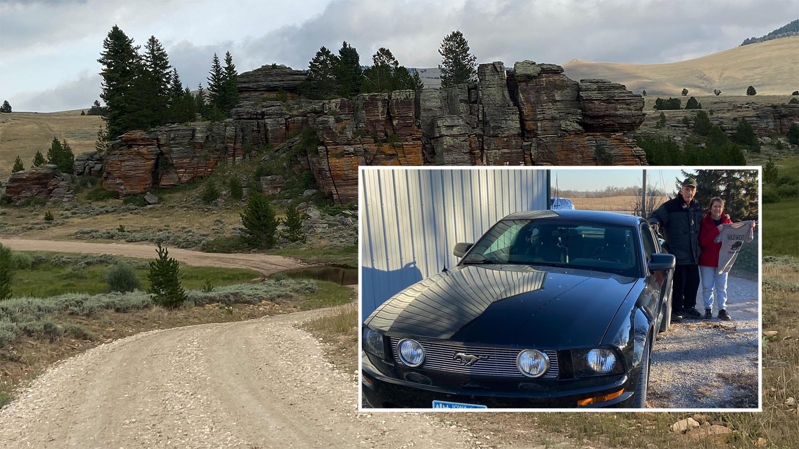 Daryl and Karen Kline drove their 2008 Mustang on Wyoming’s rugged backroads when they were following the trail of Butch Cassidy and his Hole-in-the-Wall Gang. Their Mustang made it safely back to their home in Iowa with only the dirt and red mud as a souvenir of their adventure.