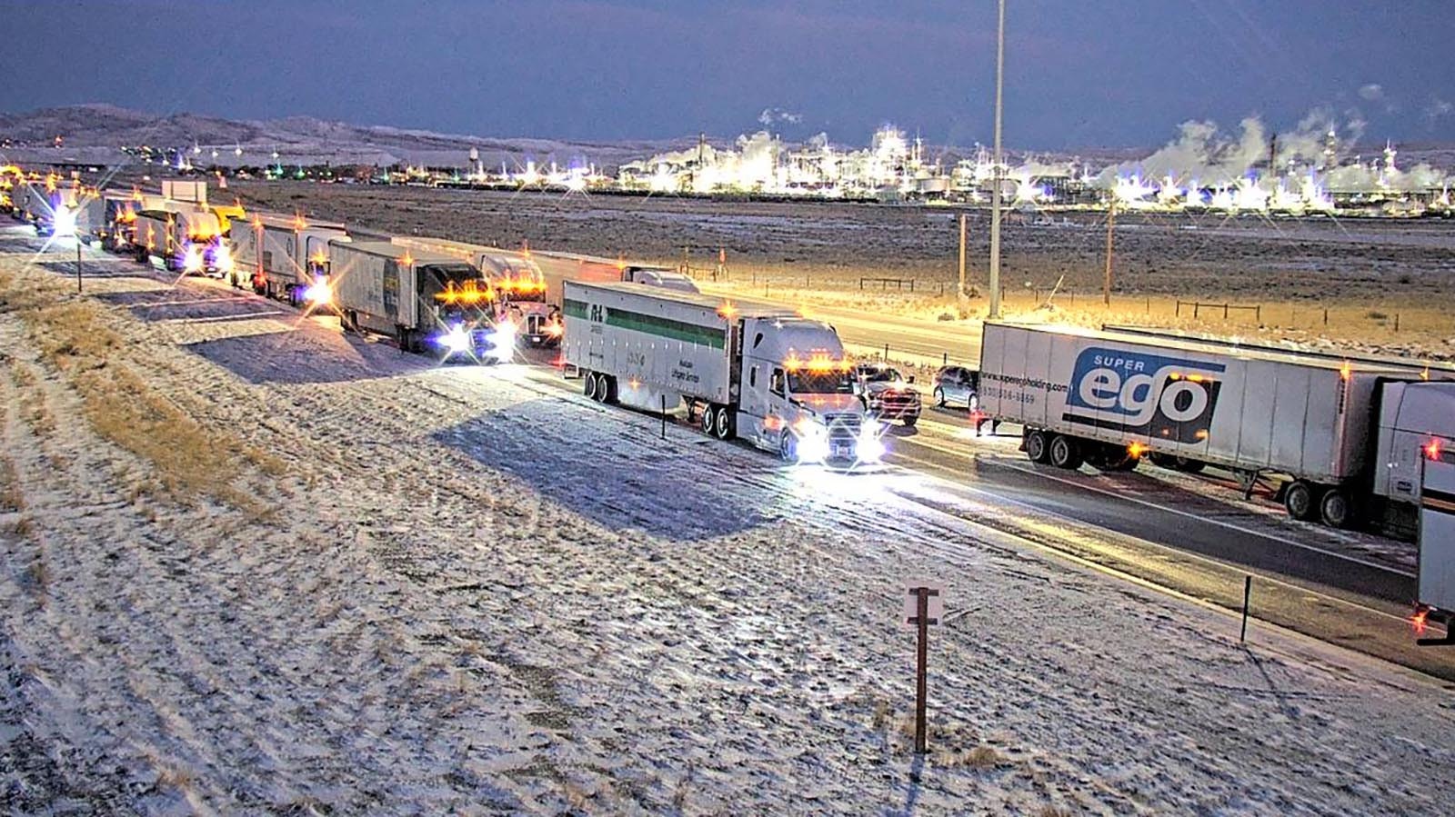 Travelers can expect more of the same backups, closures and slow-downs along Interstate 80 over Thanksgiving week as has happened the past few weeks. This backup on eastbound I-80 near Sinclair was Nov. 13, 2024.