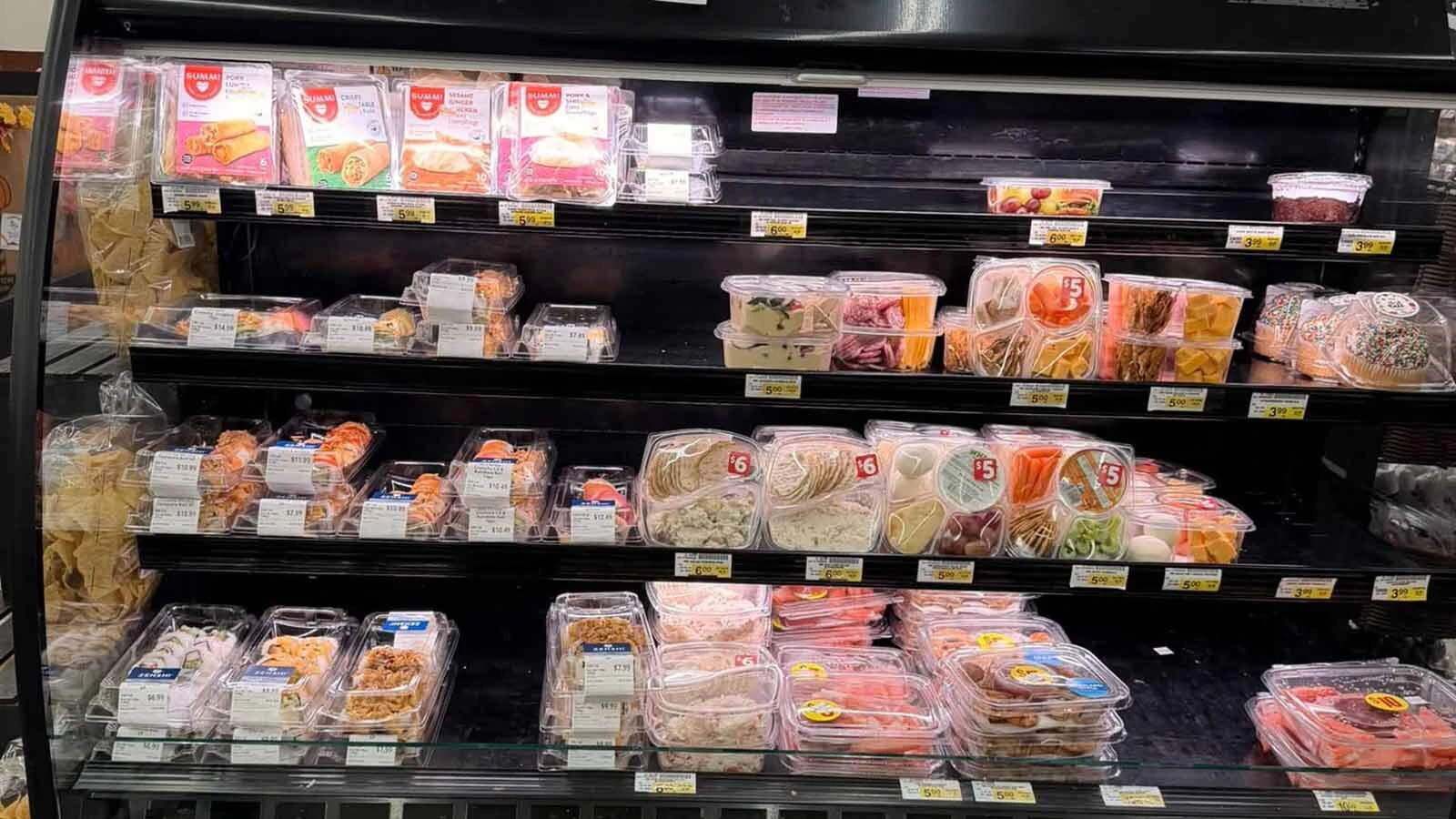 The deli case at a Cheyenne grocery store where a shopper reported seeing some items more than a week past their "sell by" or "use by" dates.