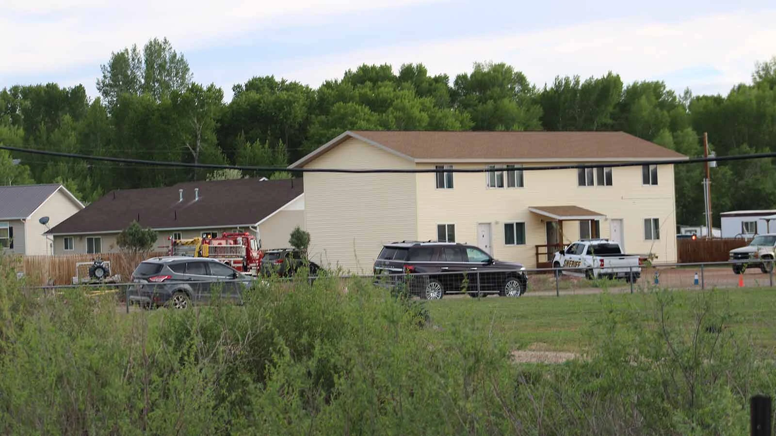 The scene of a shooting in Baggs on Monday.