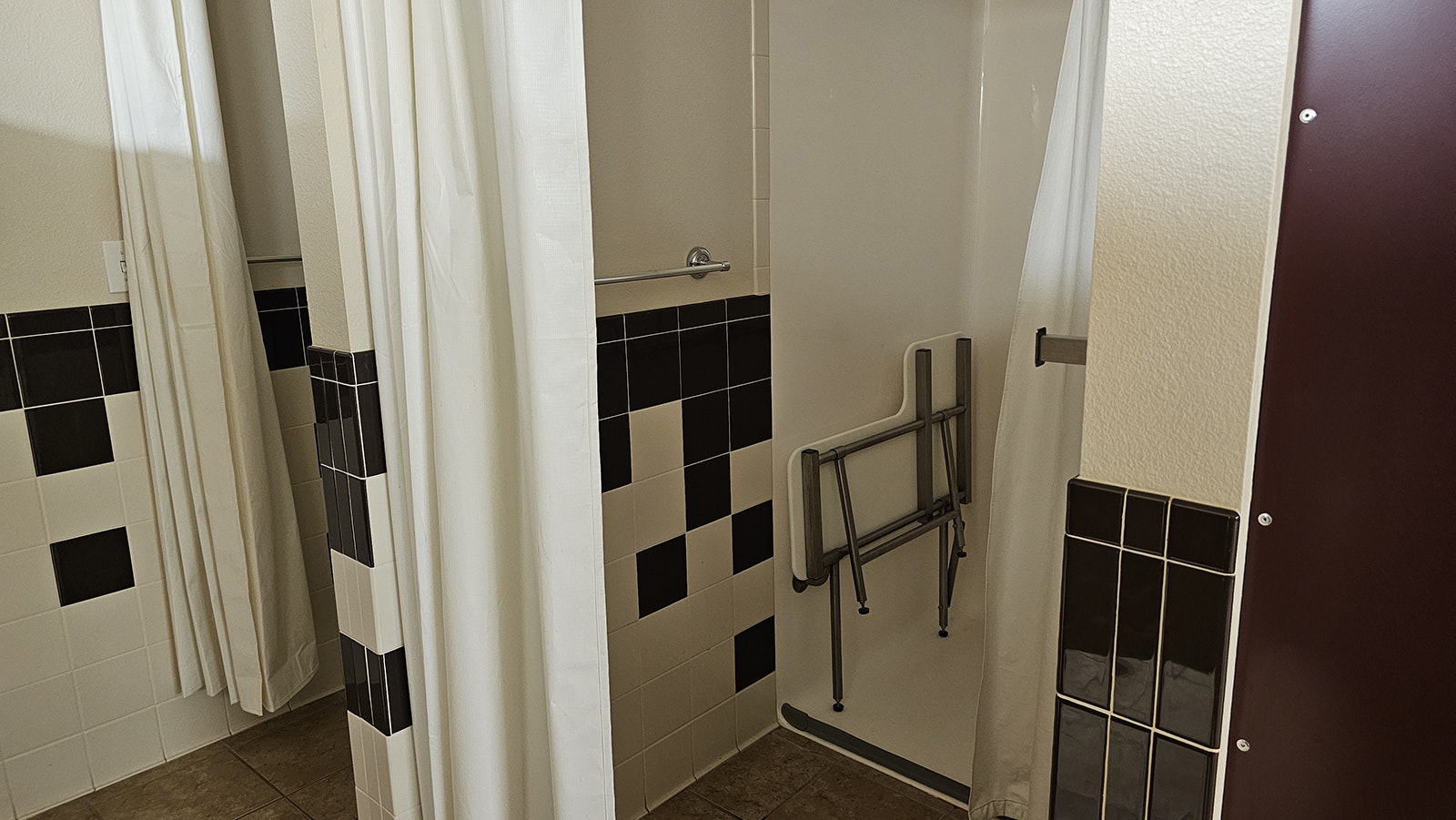 The locker room comes with accessible showers at the Valley Community Center.