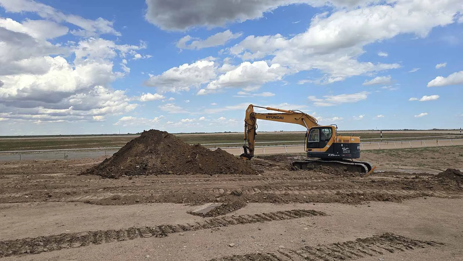 Earthwork is still underway at Bally's Cheyenne Park, which will be Wyoming’s first 1-mile horse-racing track, but the barns are nearing completion. They will be just in time for a Sept. 1 inspection, according to Bally’s Shannon Rushton.