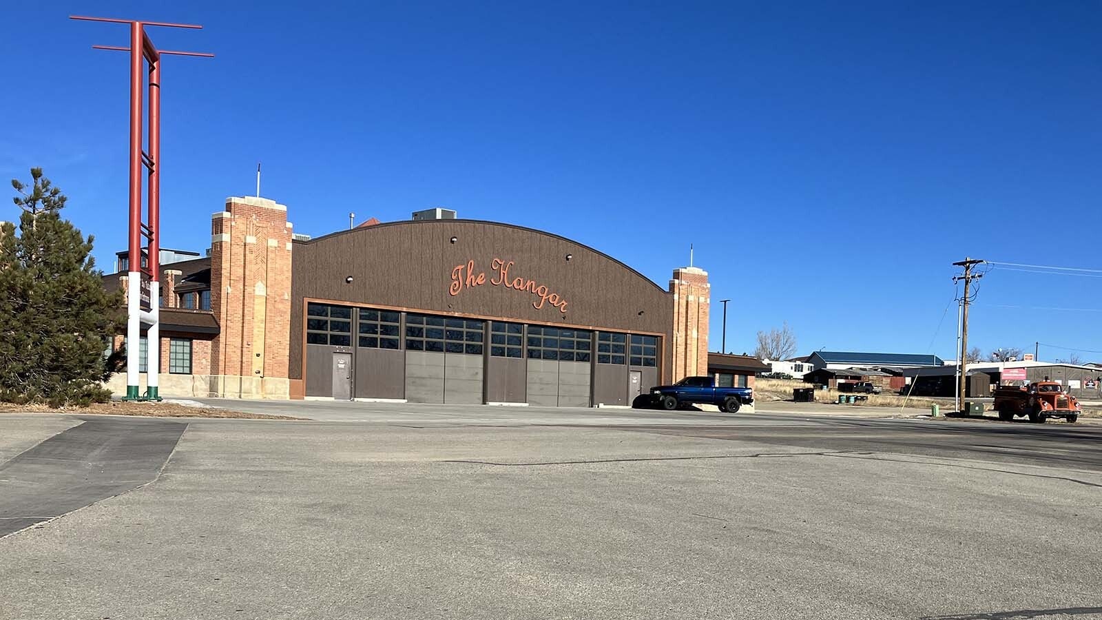 “The Hangar” restaurant now in Barr Nunn is the actual hangar that was used at the airport for aircraft, then transitioned to a riding facility, and now is a restaurant and events facility.