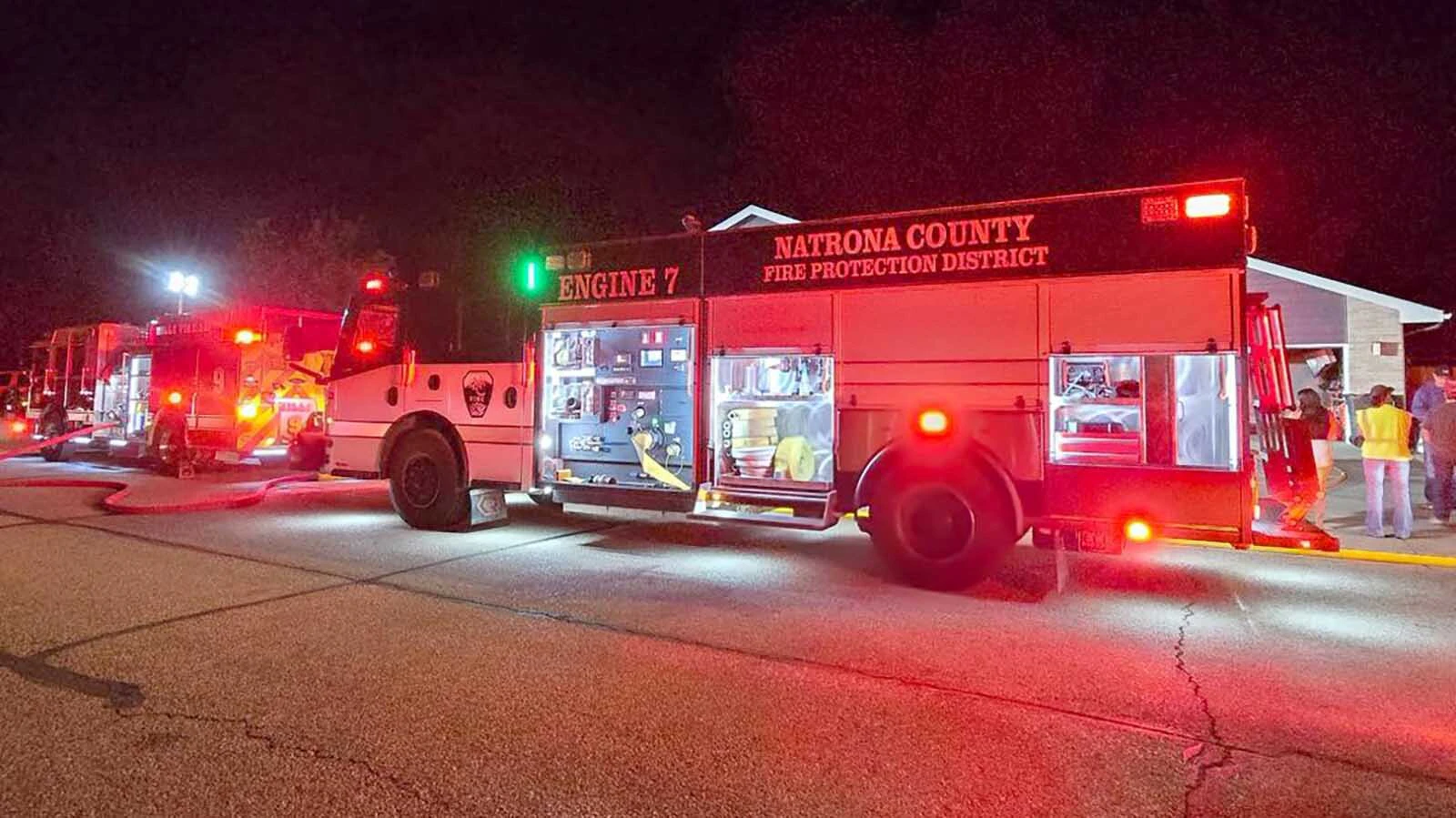 Firefighters from Natrona County Fire District 1 and Mills Fire Department responded to a blaze Thursday night at a home in Bar Nunn.