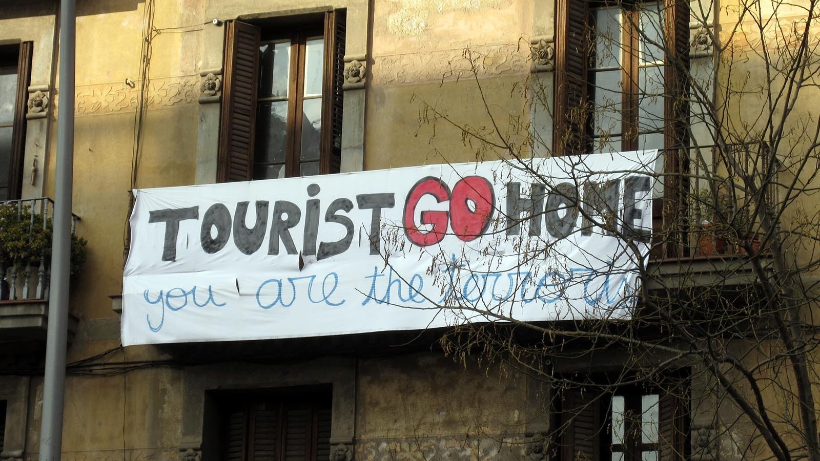 In Barcelona, Spain, not everyone loves to see tourists visiting the city.