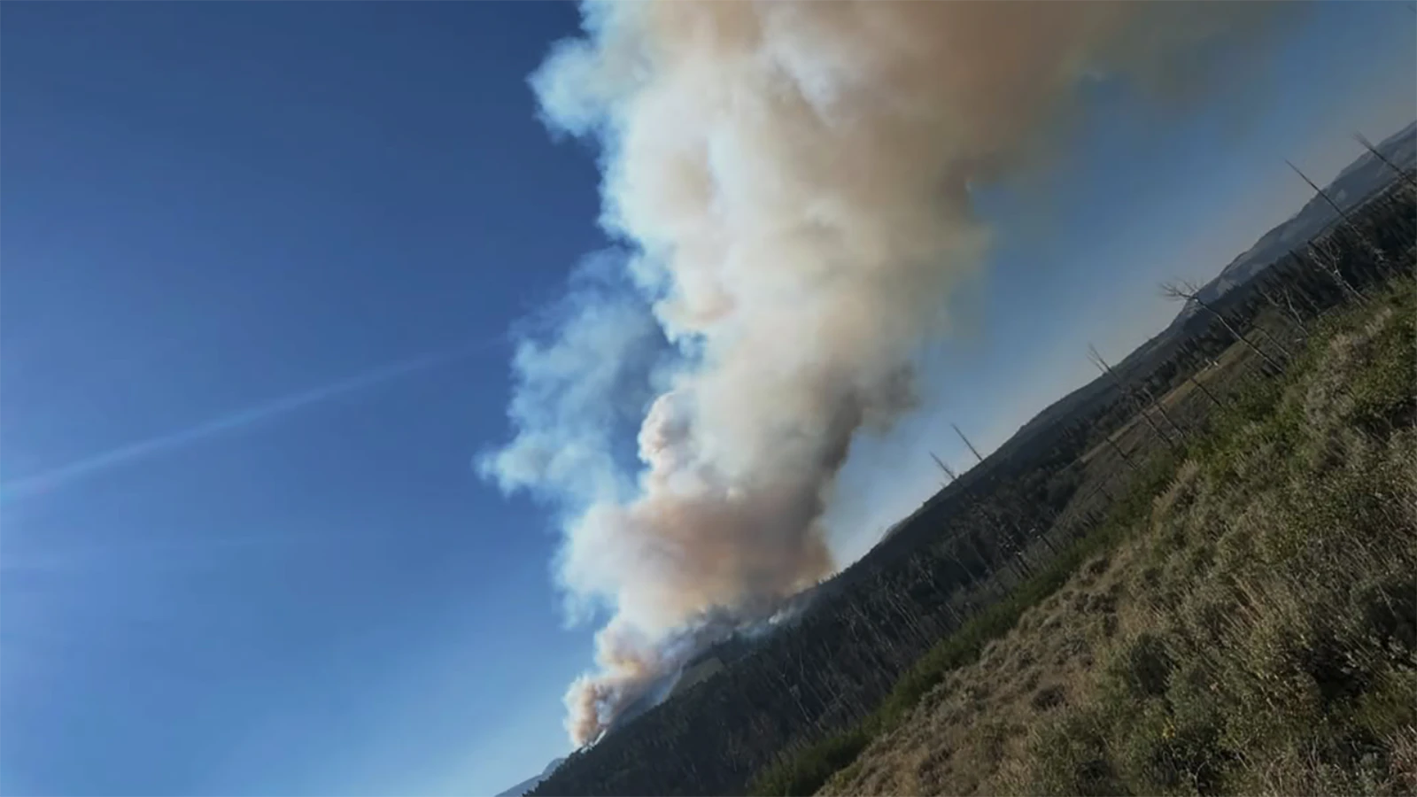 The Bare Fire burning southwest of Pinedale in the Bridger-Teton National Forest.