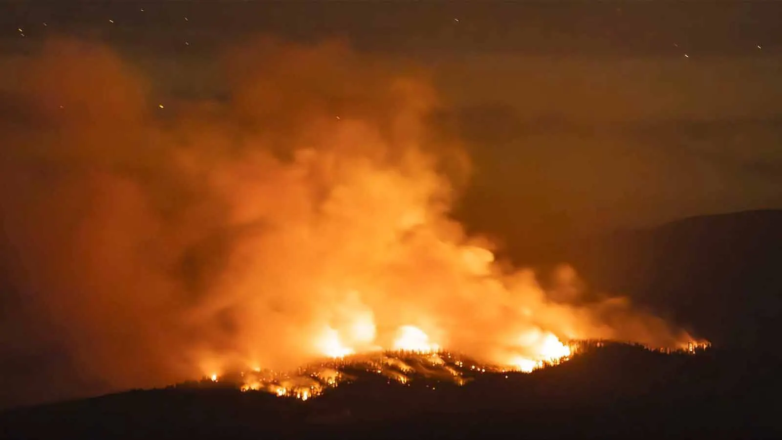 The Bare Fire burning southwest of Pinedale in the Bridger-Teton National Forest.