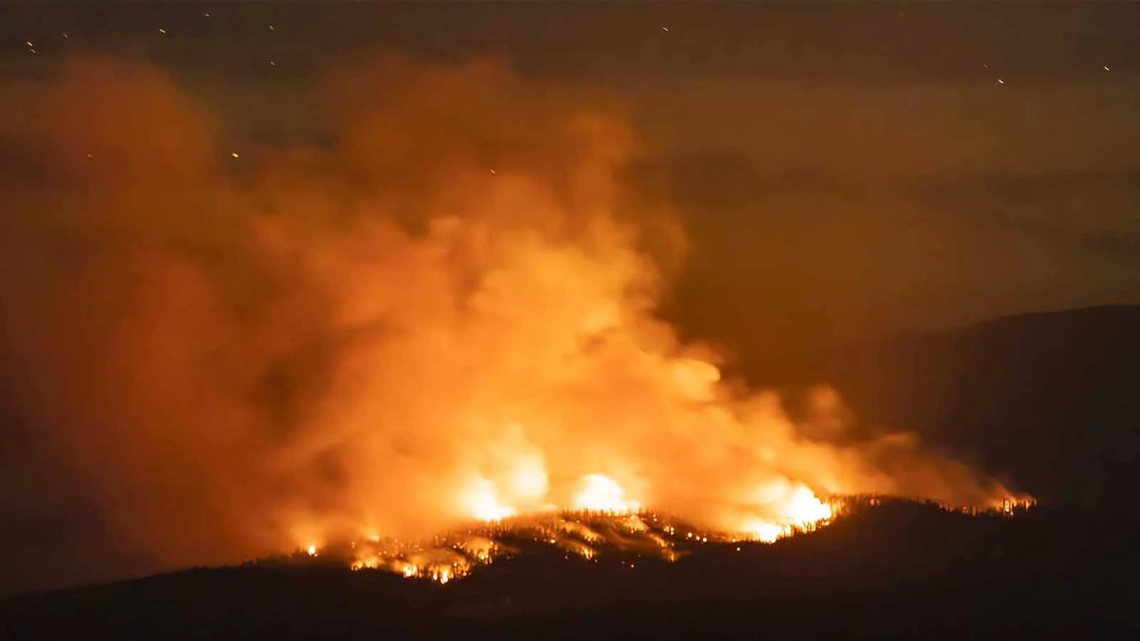 The Bare Fire burning southwest of Pinedale in the Bridger-Teton National Forest.