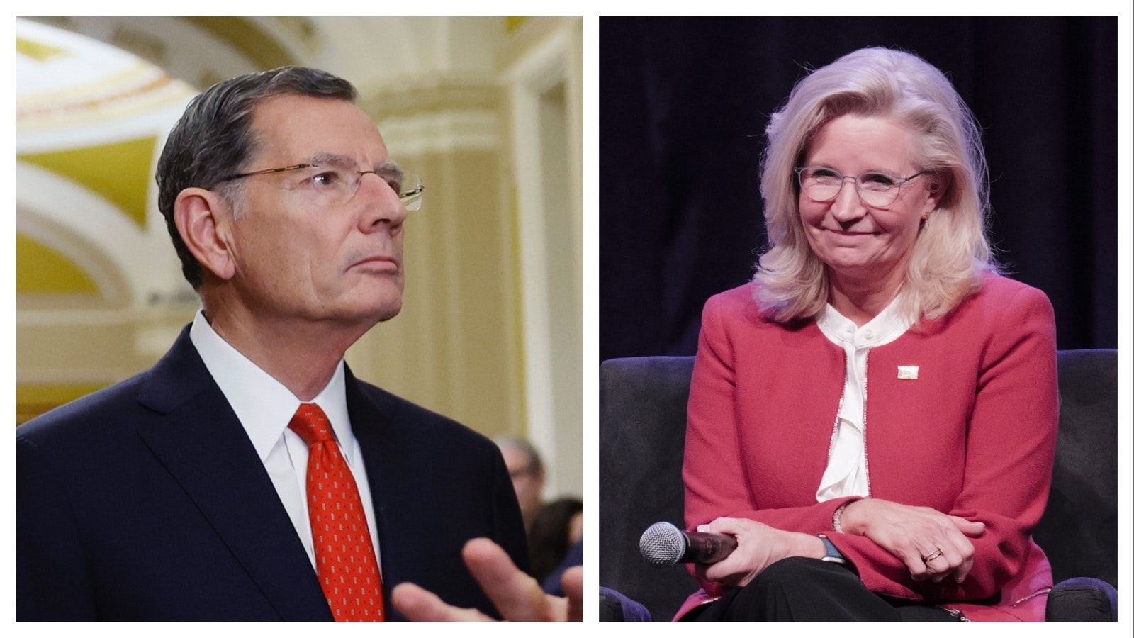 U.S. Sen. John Barrasso, R-Wyoming, and Liz Cheney.