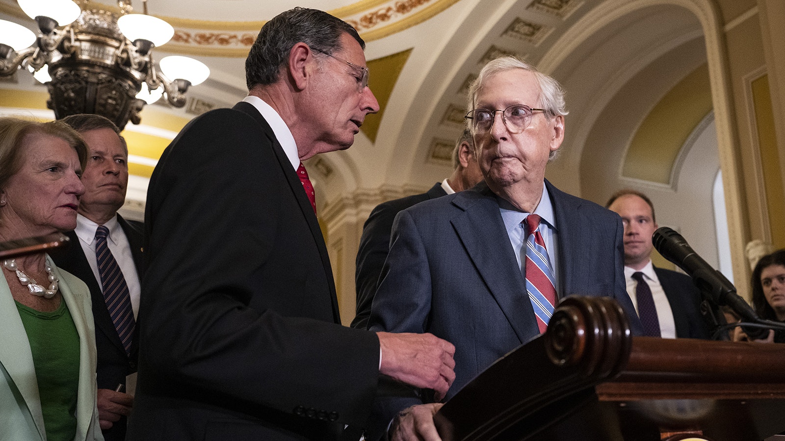 U.S. Sens. John Barrasso, R-Wyoming, left, and Mitch McConnell, R-Kentucky.