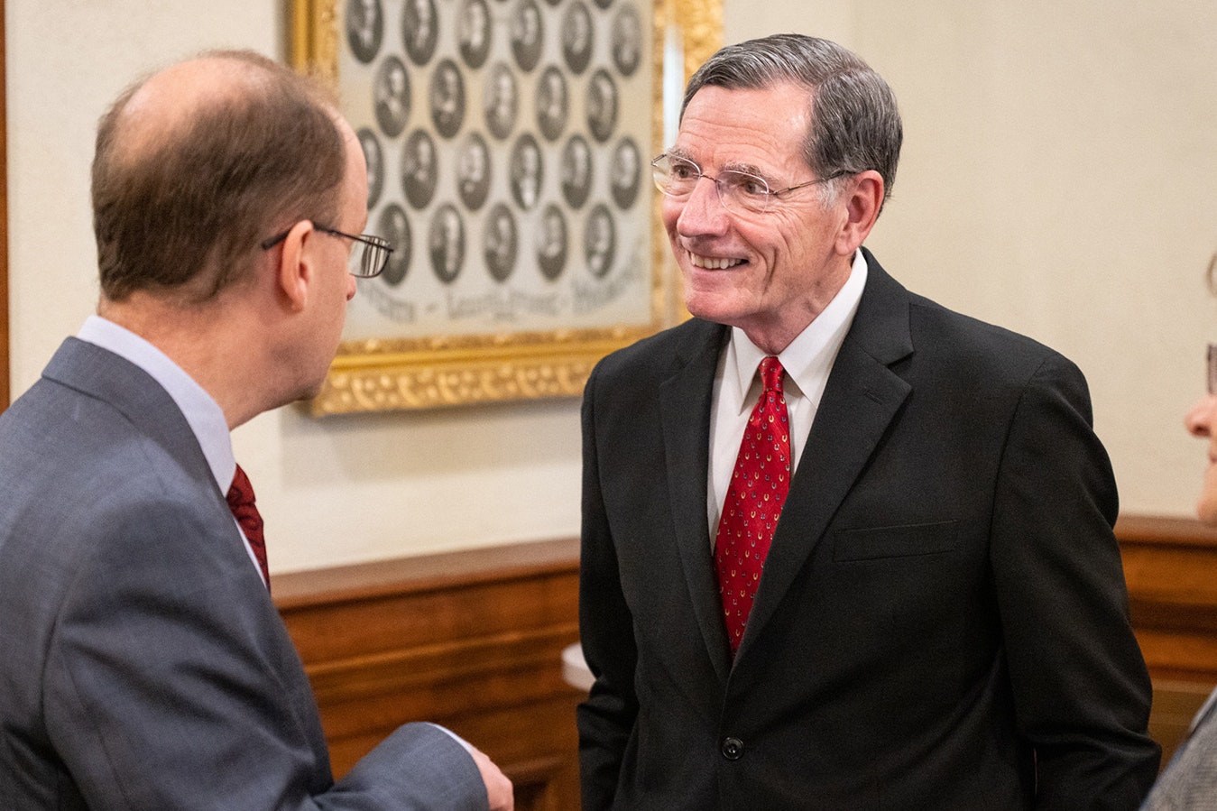 U.S. Sen. John Barrasso on a visit to the Wyoming Capitol during the 2023 session of the state Legislature.