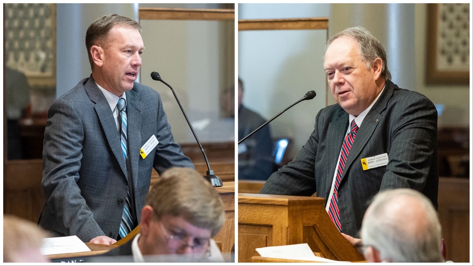 State Reps. Barry Crago, R-Buffalo, left, and Mark Jennings, R-Sheridan.