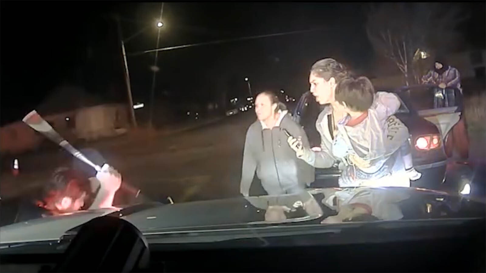 This screen capture from video released by the Cheyenne Police Department shows the altercation and arrest of a suspect that involved use of force.
