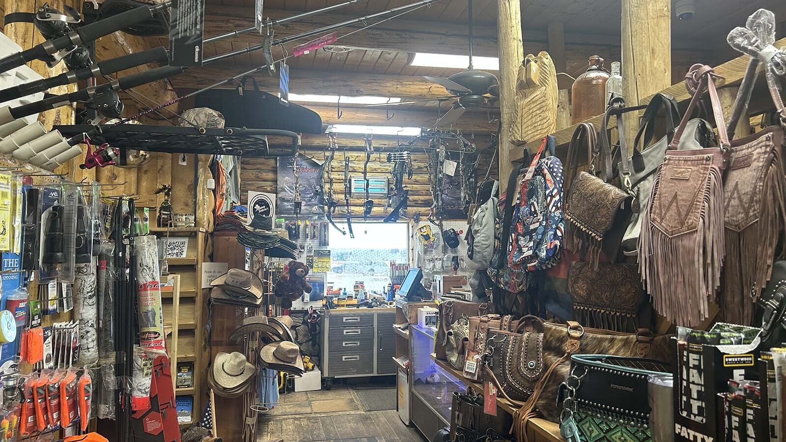 Items for sale in the Daniel Junction Foodmart range from camping, hunting and fishing gear to teddy bears to women’s purses.