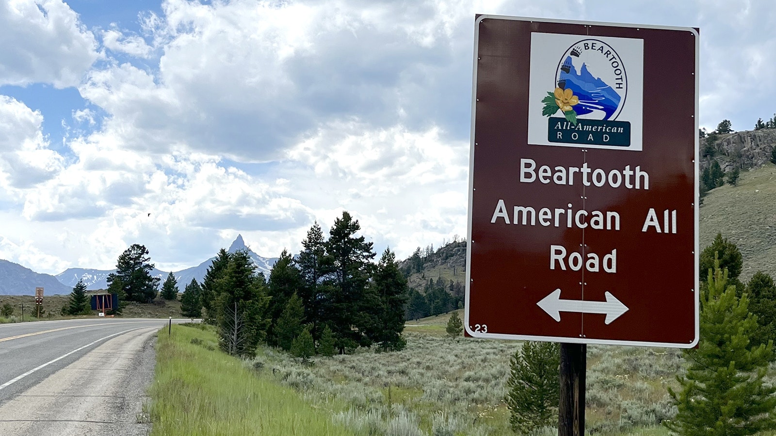 This sign that was along the Beartooth Highway in Wyoming had the words "All" and "American" mistakenly switched.