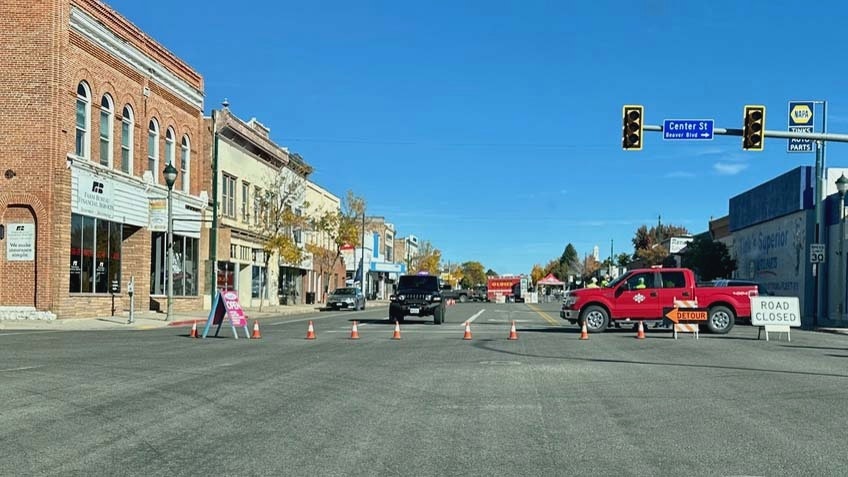 Beaver UT Main Street closed day before the eclipse
