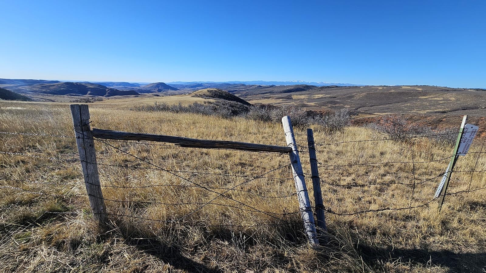 Beyond this fence lies The Hole. Presently adjacent to the Belvoir Ranch recreational area, the city of Cheyenne hopes to tie into it one day.